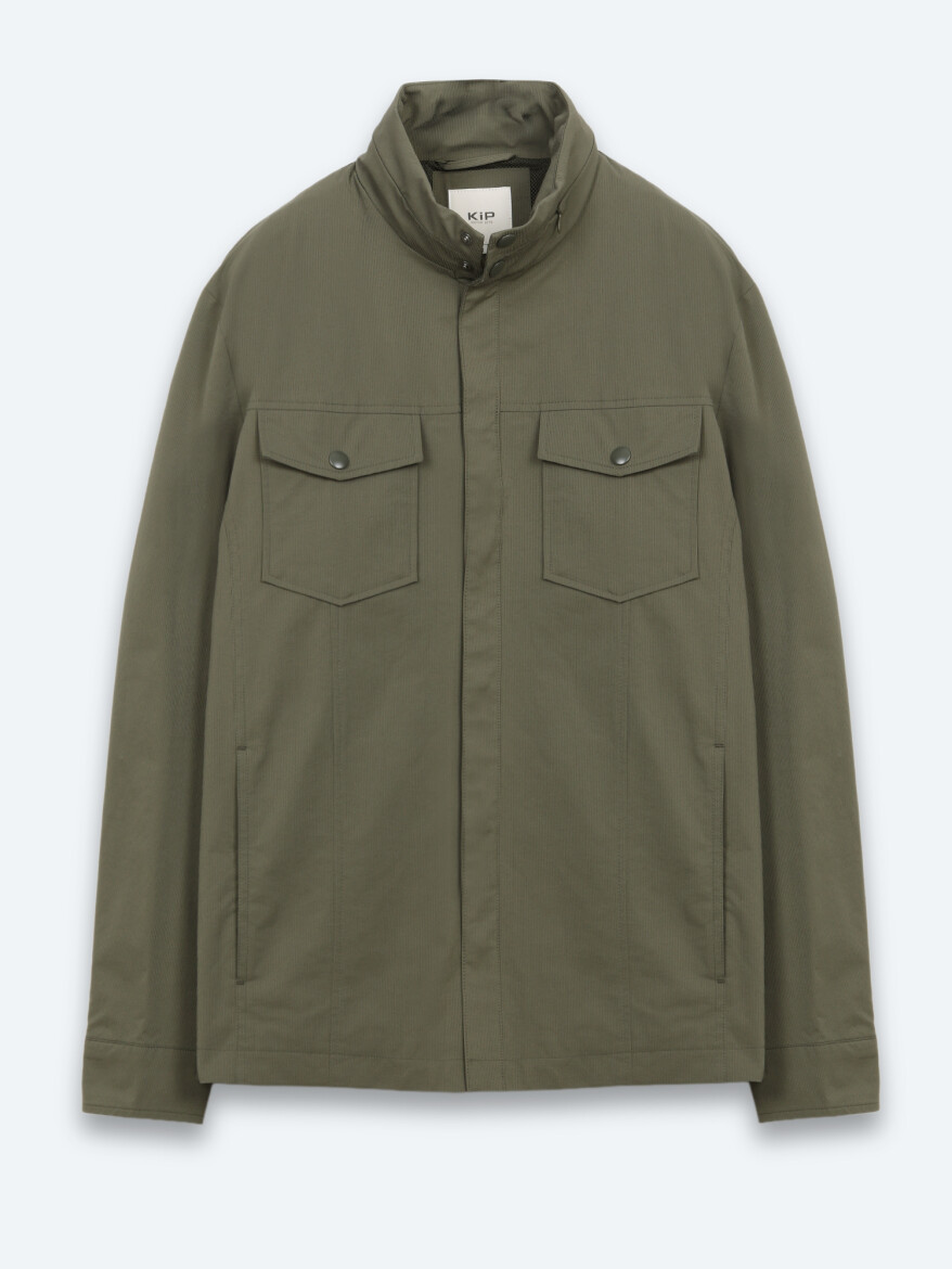 Khaki Plain Regular Fit Lightweight Jacket - 6
