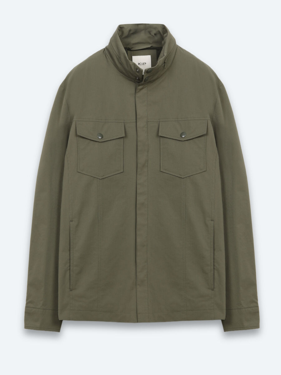Khaki Plain Regular Fit Lightweight Jacket - 6