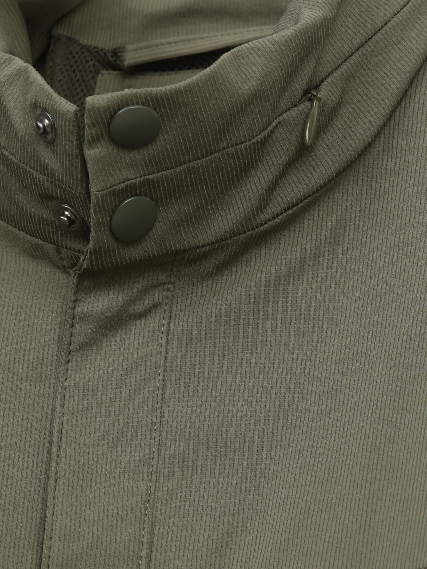 Khaki Plain Regular Fit Lightweight Jacket - 7