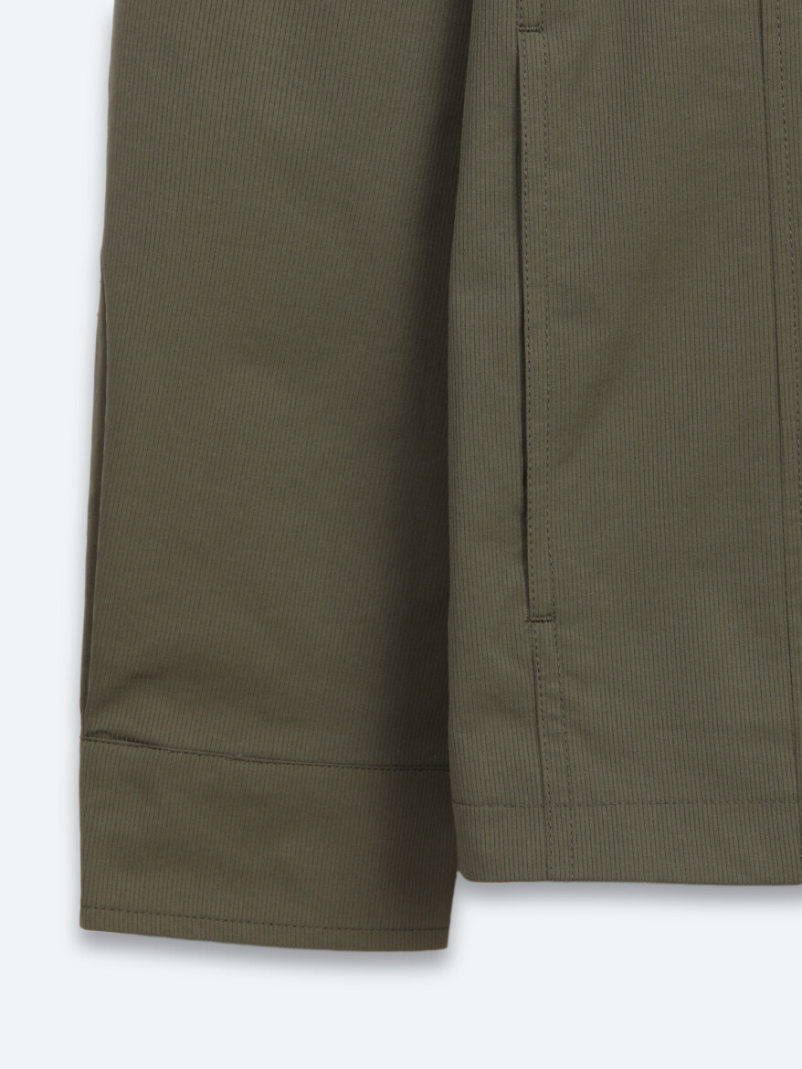 Khaki Plain Regular Fit Lightweight Jacket - 8