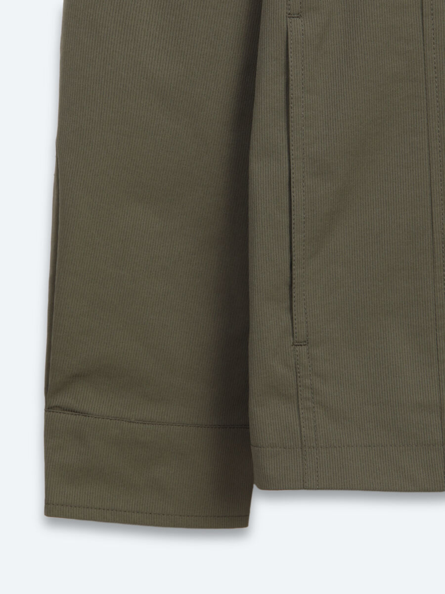 Khaki Plain Regular Fit Lightweight Jacket - 8