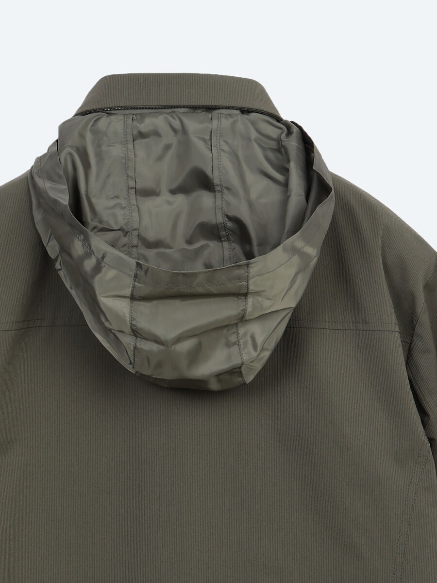 Khaki Plain Regular Fit Lightweight Jacket - 9