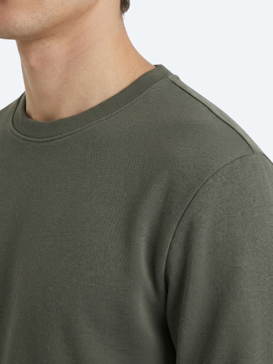 Khaki Plain Sweatshirt - 4
