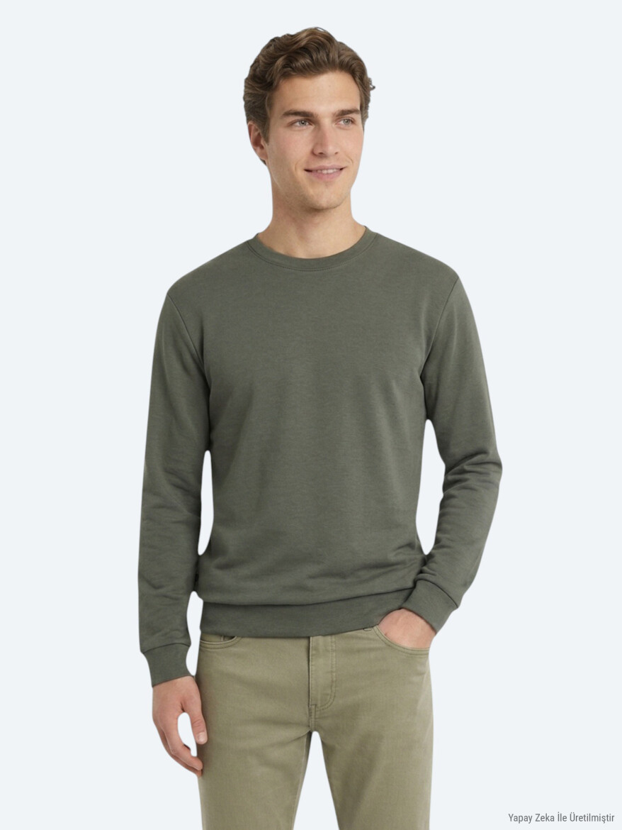 Khaki Plain Sweatshirt - KİP