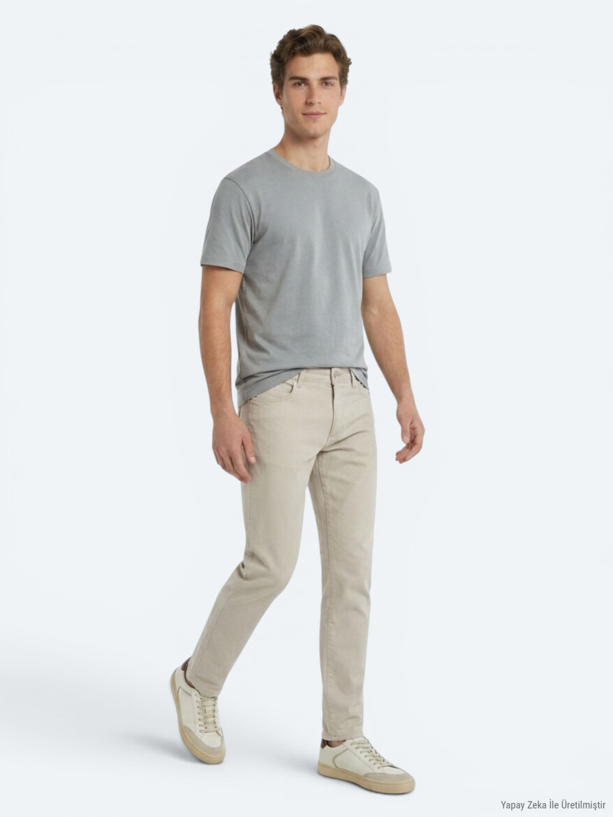 Khaki Plain T-Shirt - 3