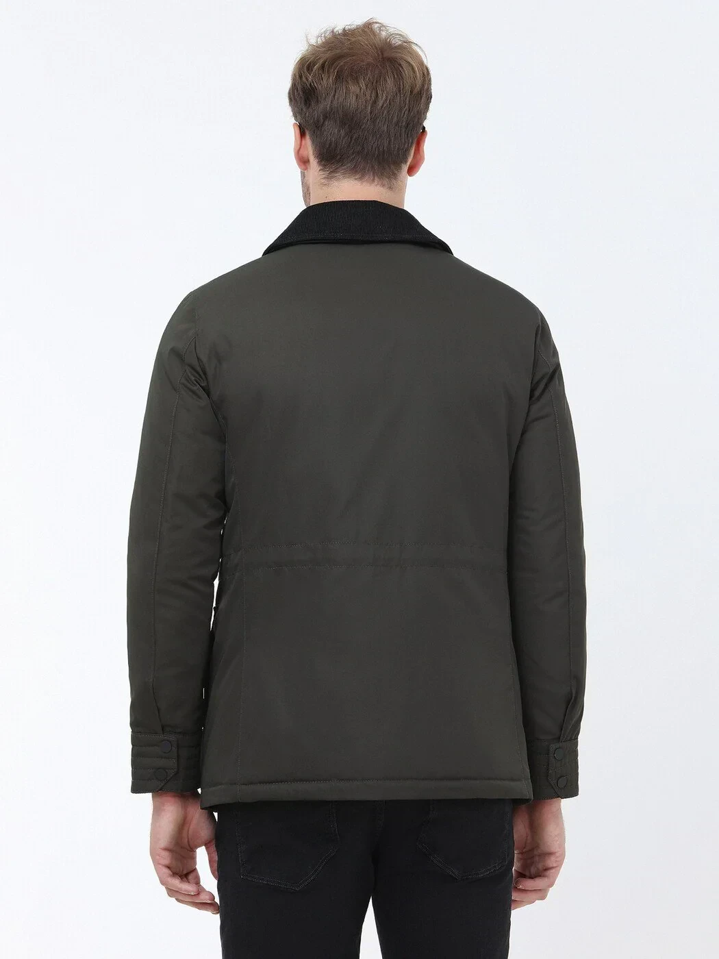 Khaki Regular Fit Casual Weaving Coat - 8