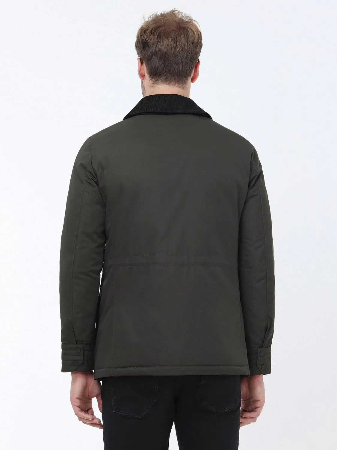Khaki Regular Fit Casual Weaving Coat - 8