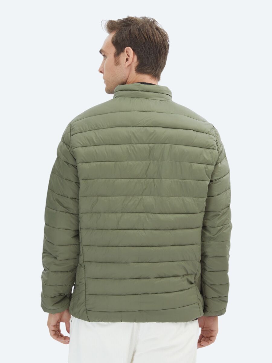 Khaki Regular Fit Casual Weaving Coat - 5