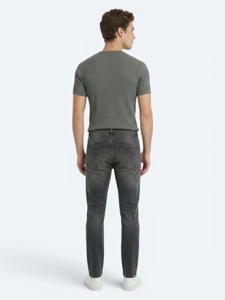 Khaki Regular Fit Denim 100% Cotton Trousers - 5