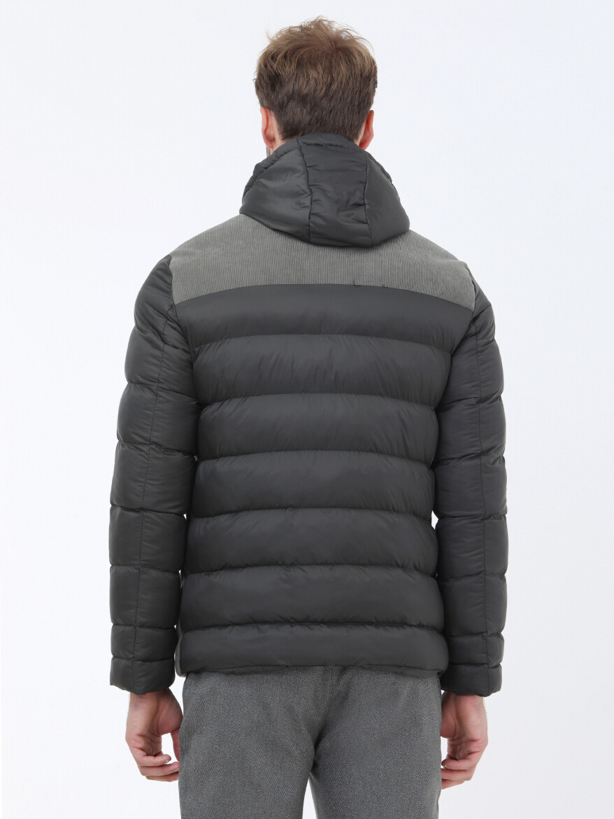 Khaki Regular Fit Hooded Casual Weaving Coat - 3