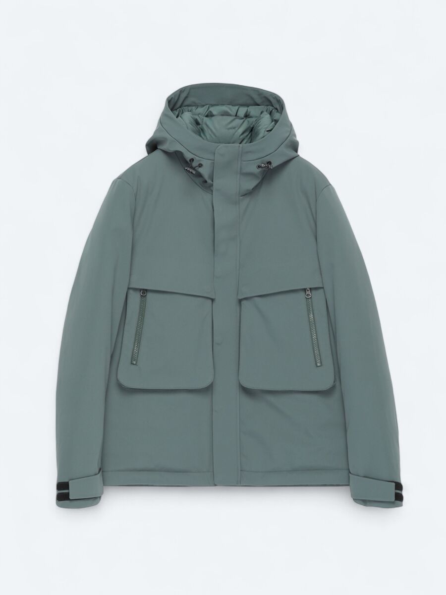 Khaki Regular Fit Hooded Casual Weaving Coat - 8