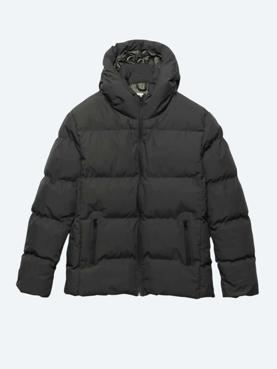 Khaki Regular Fit Hooded Casual Weaving Coat - 6