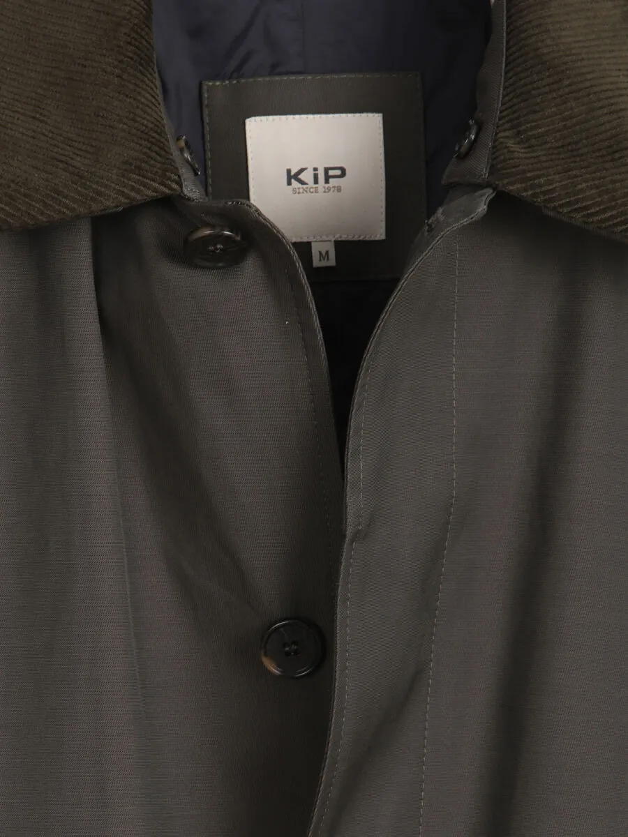 Khaki Regular Fit Shirt Collar Casual Weaving Rain Coat - 9