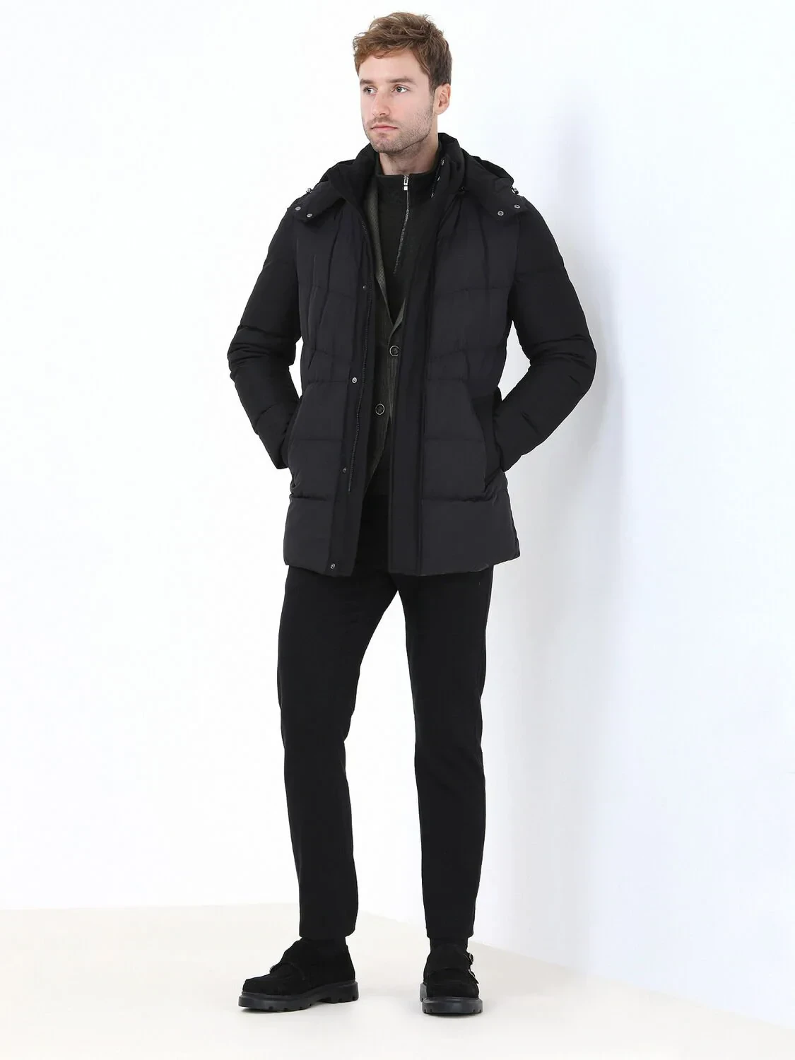 Khaki Striped Modern Fit Jacket - 5