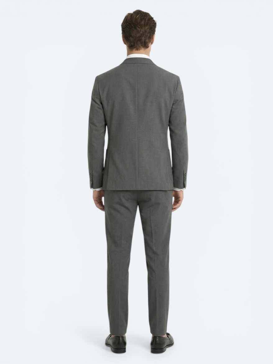 Khaki Striped Modern Fit Suit - 3