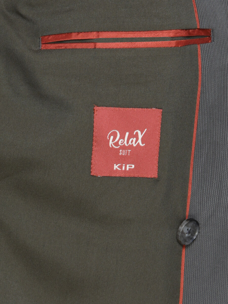 Khaki Striped Modern Fit Suit - 7