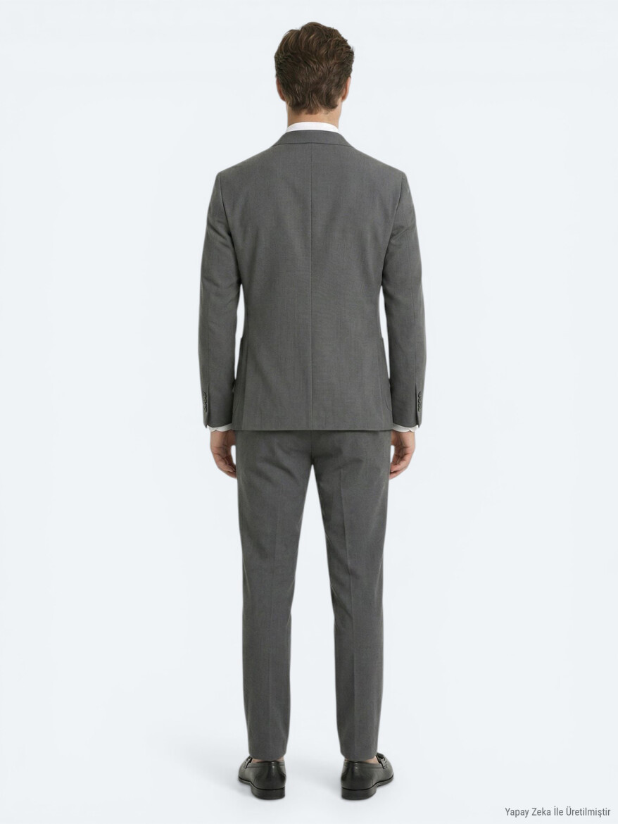 Khaki Striped Modern Fit Suit - 3