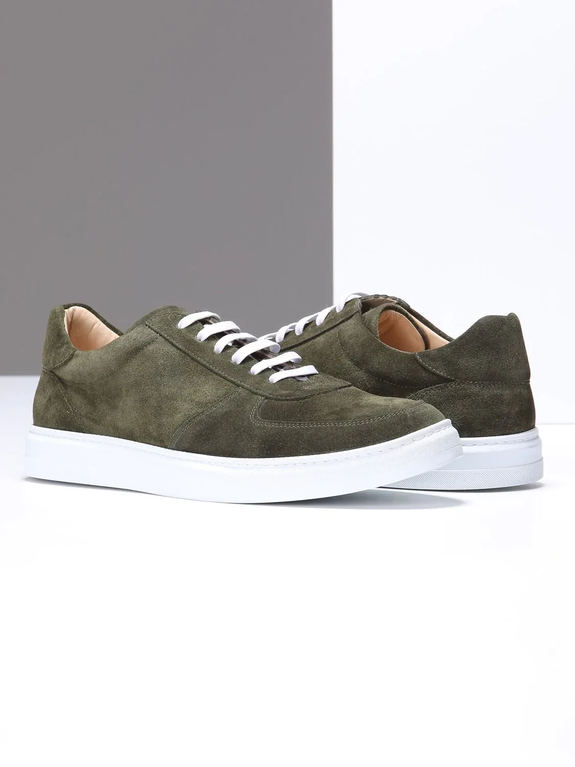 Khaki Suede Casual Sneaker - 3