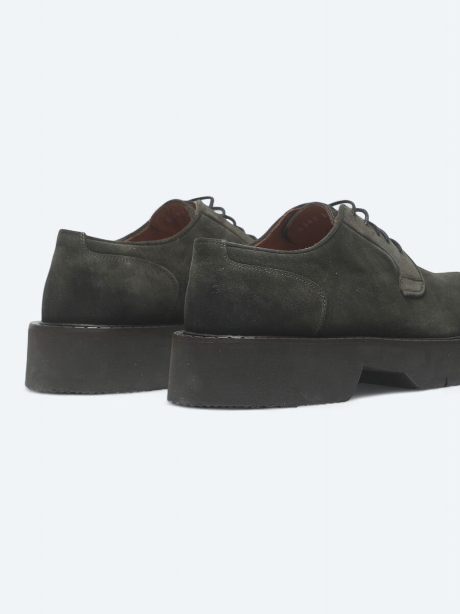 Khaki Suede Smart Casual Shoes - 5