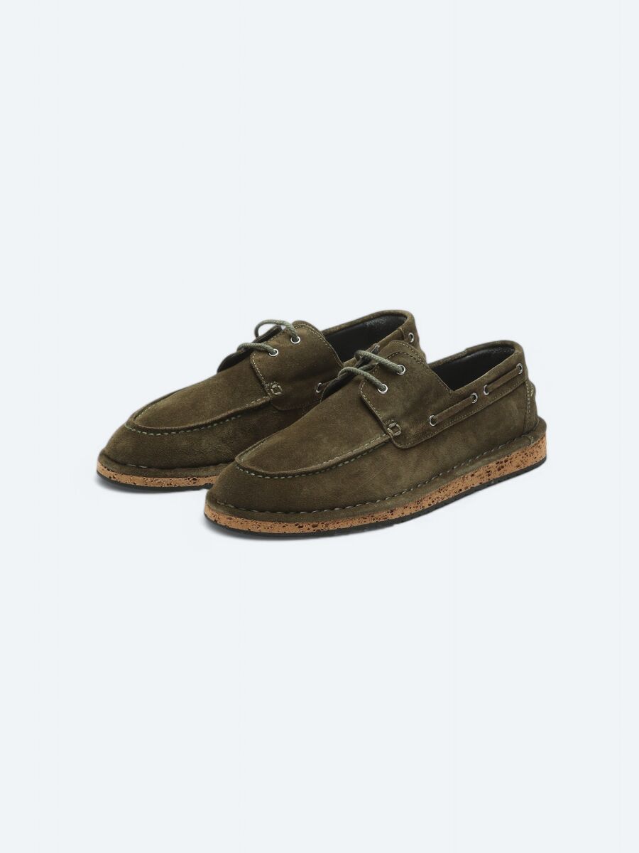 Khaki Suede Smart Casual Shoes - 2