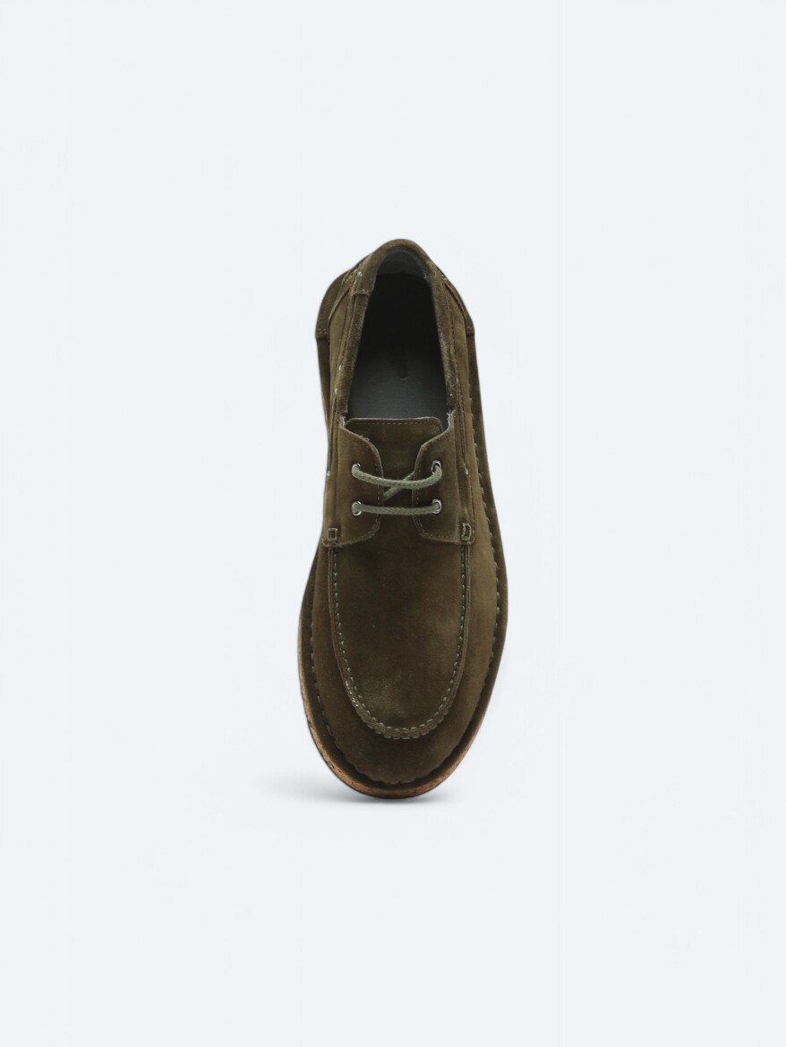 Khaki Suede Smart Casual Shoes - 3
