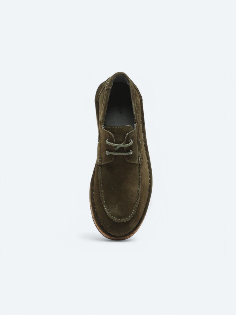 Khaki Suede Smart Casual Shoes - 3