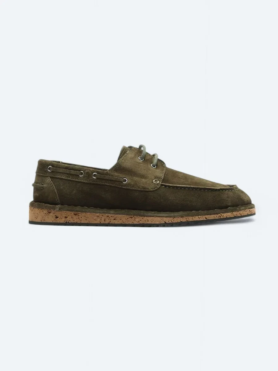 Khaki Suede Smart Casual Shoes - 1