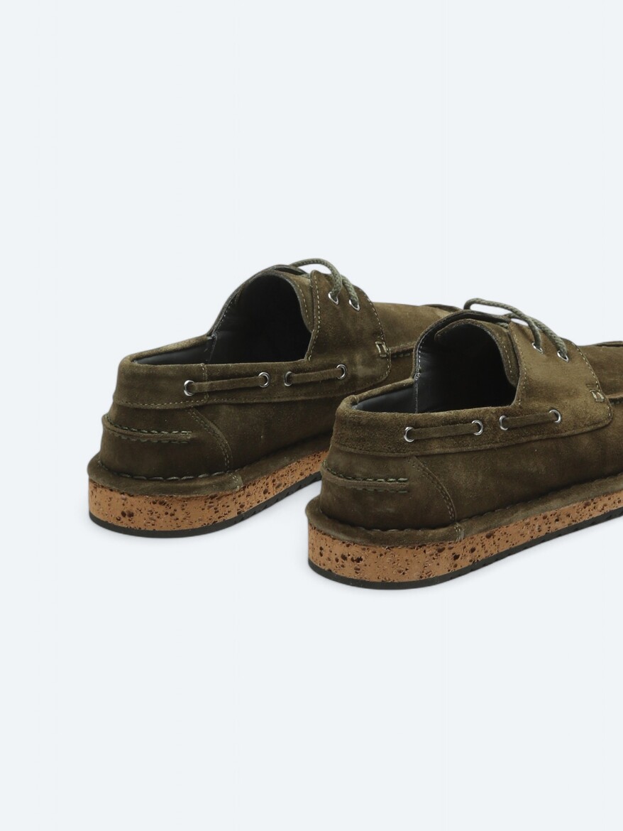 Khaki Suede Smart Casual Shoes - 5