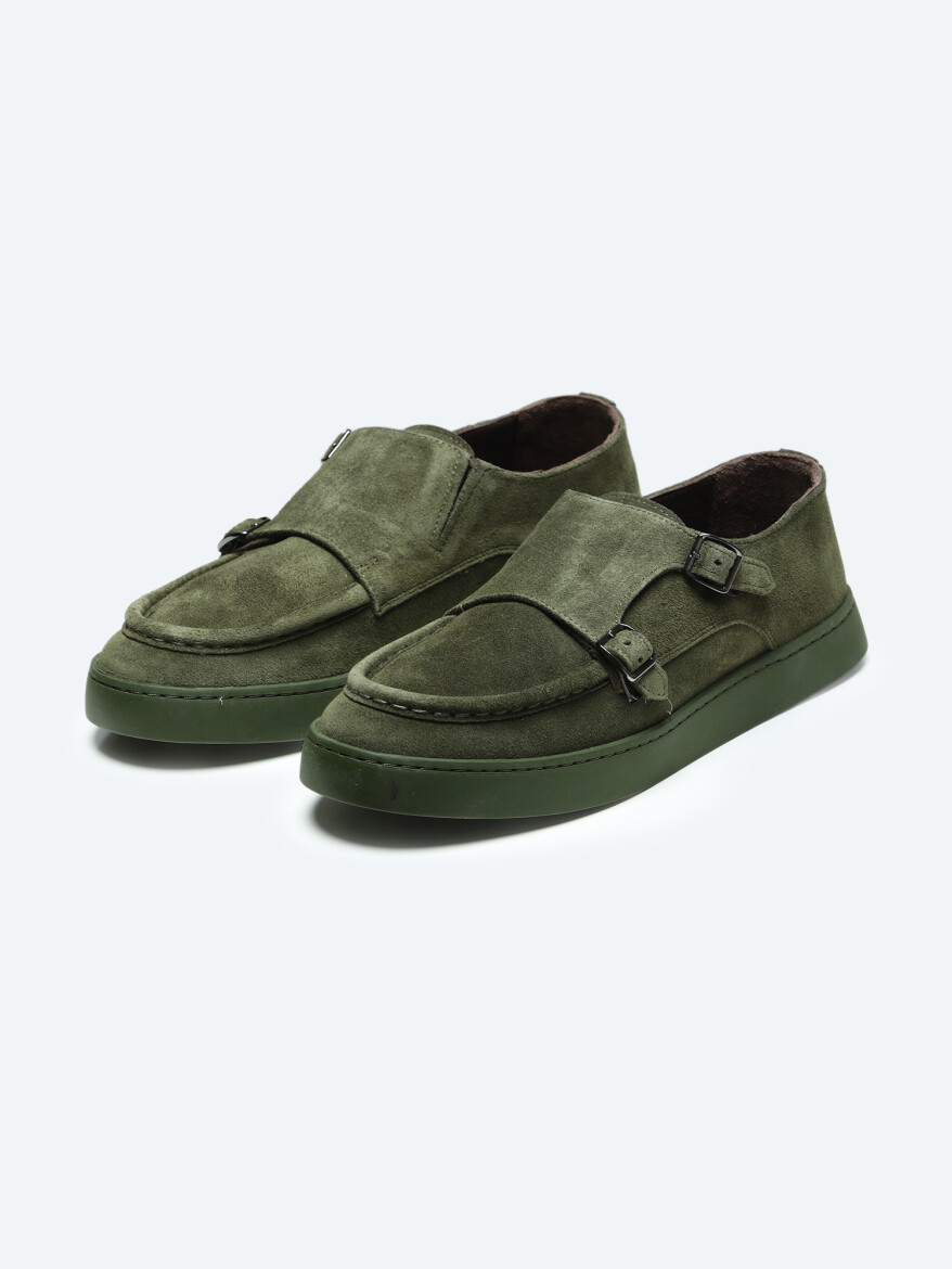 Khaki Suede Smart Casual Shoes - 2