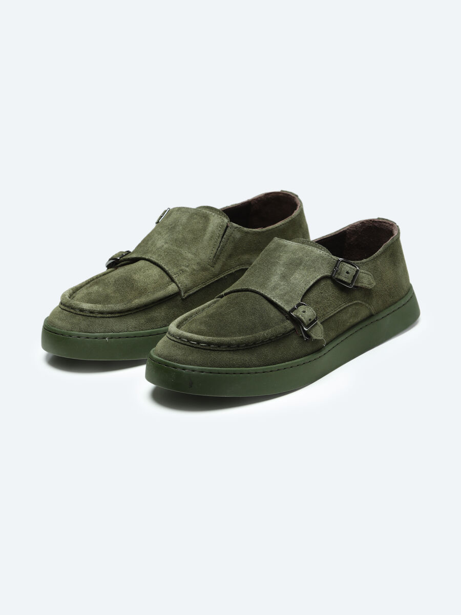 Khaki Suede Smart Casual Shoes - 2