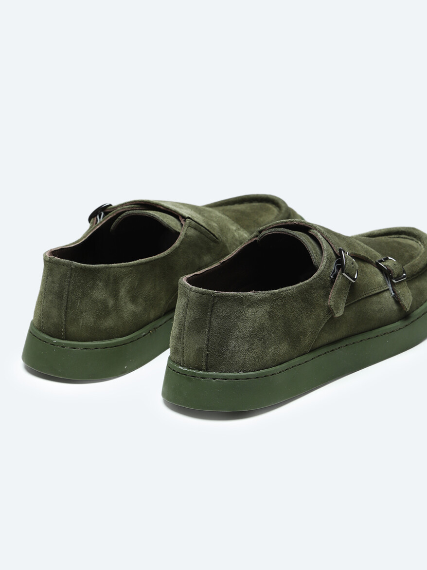 Khaki Suede Smart Casual Shoes - 3