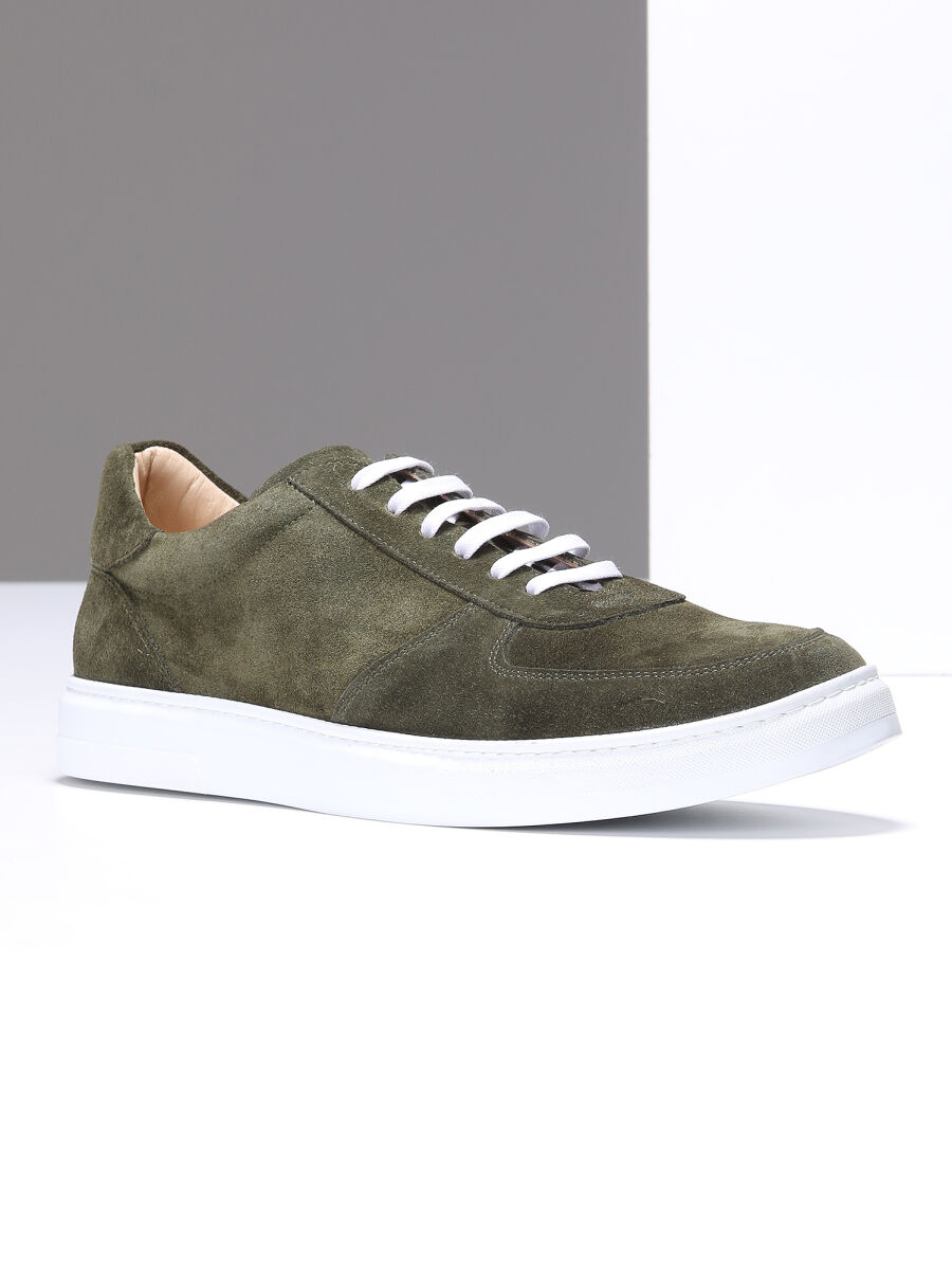 Khaki Suede Sneaker - 1