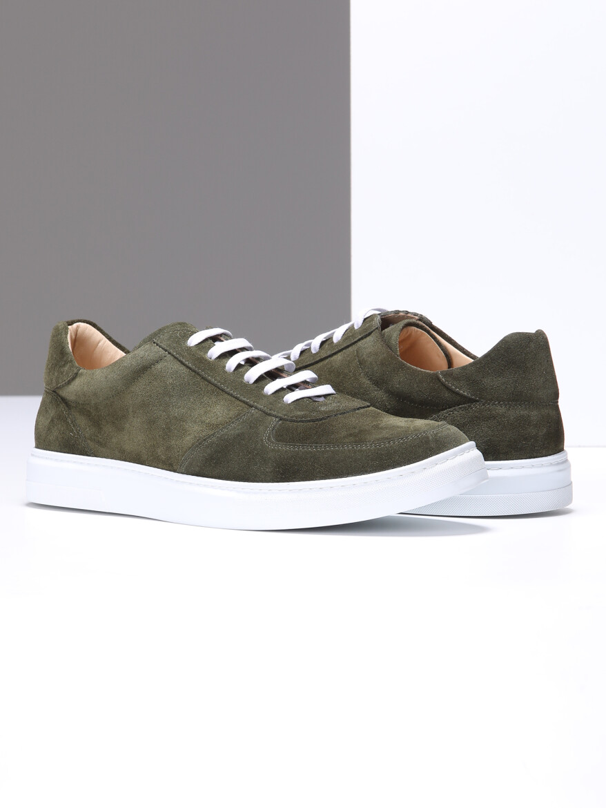 Khaki Suede Sneaker - 3