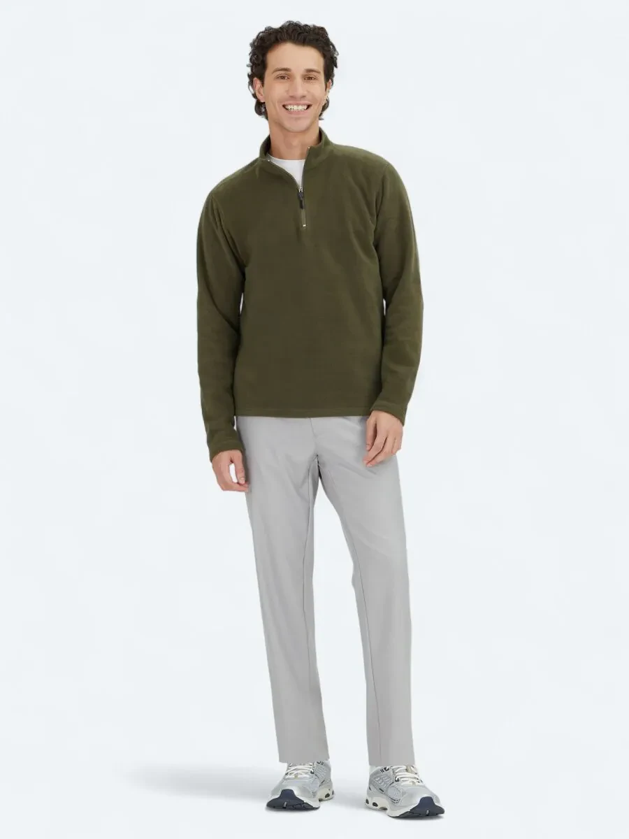 Khaki Turtleneck Plain Sweatshirt - 2