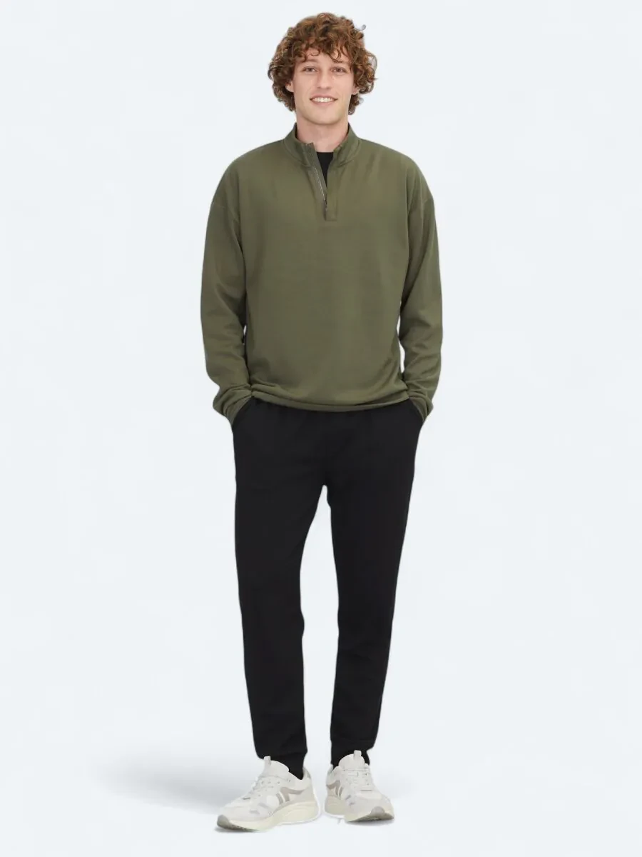 Khaki Turtleneck Sweatshirt - 2