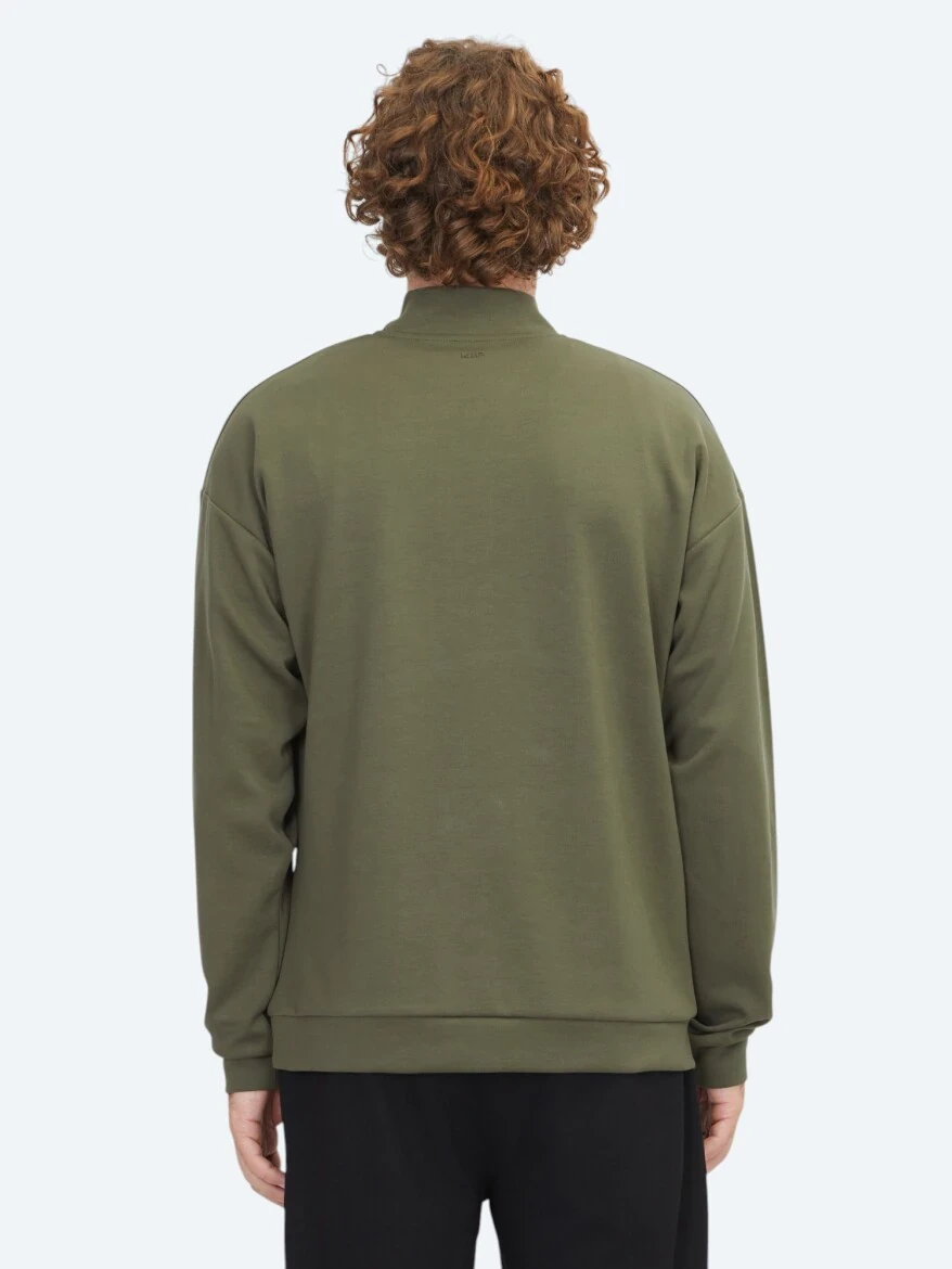 Khaki Turtleneck Sweatshirt - 5