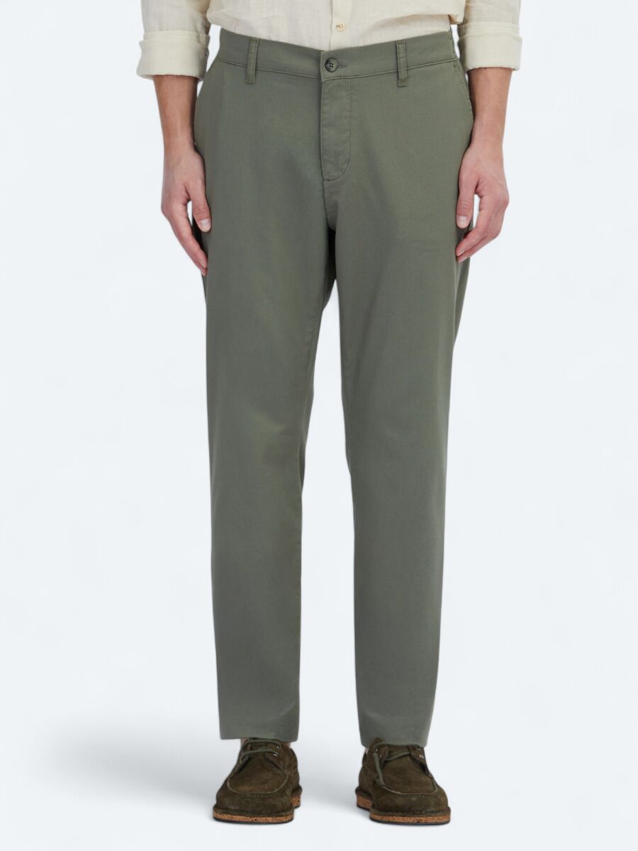 Khaki Weaving Jogging Fit Casual Cotton Blended Trousers - 2