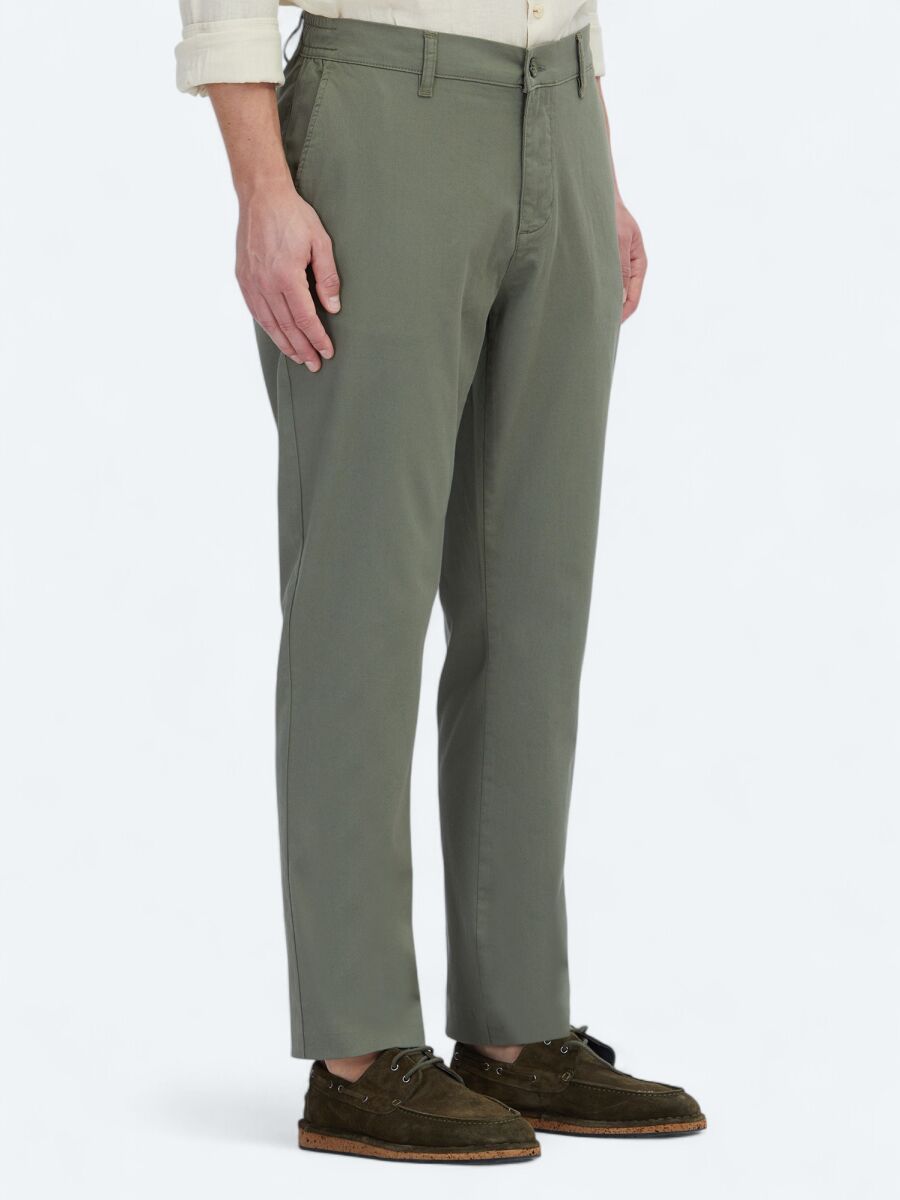 Khaki Weaving Jogging Fit Casual Cotton Blended Trousers - 3