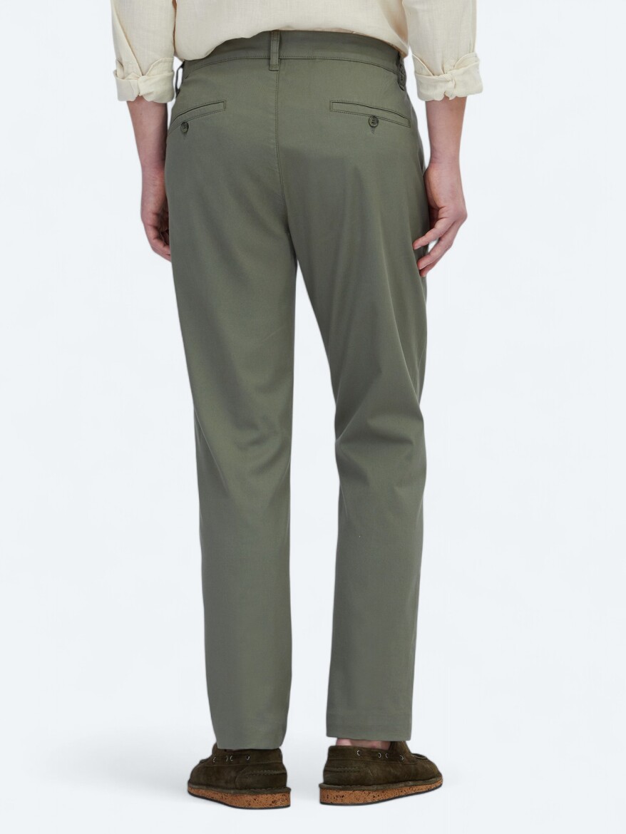 Khaki Weaving Jogging Fit Casual Cotton Blended Trousers - 5
