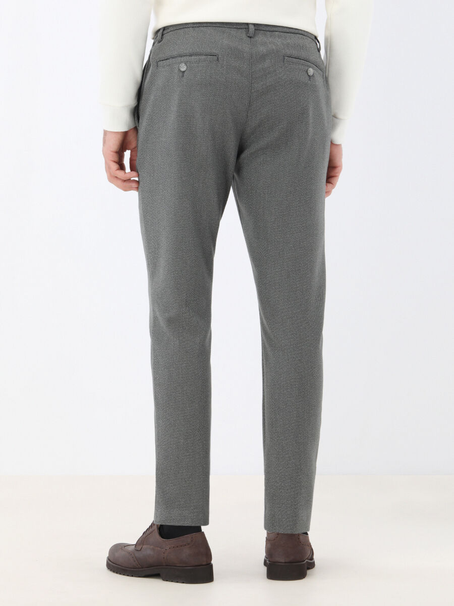 Khaki Weaving Jogging Fit Casual Trousers - 4