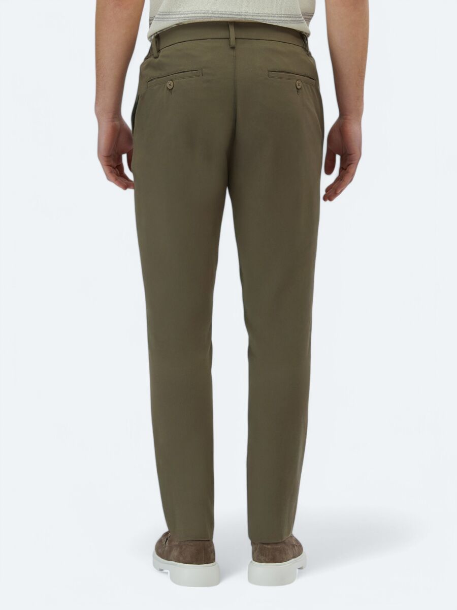 Khaki Weaving Jogging Fit Casual Trousers - 5