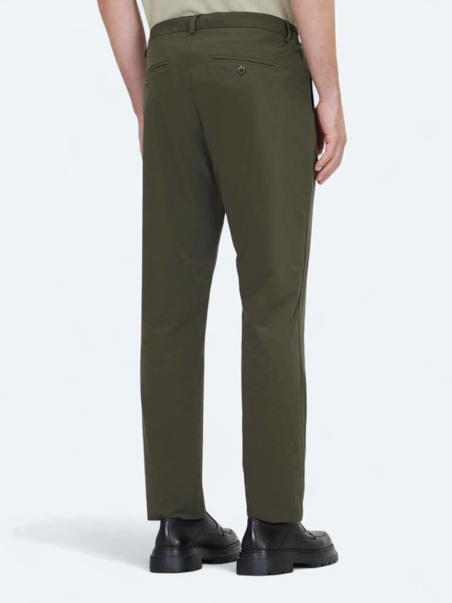 Khaki Weaving Jogging Fit Casual Trousers - 4