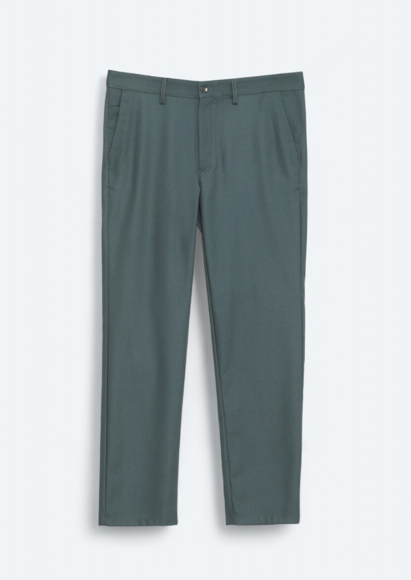 Khaki Weaving Regular Fit Casual Trousers - 5