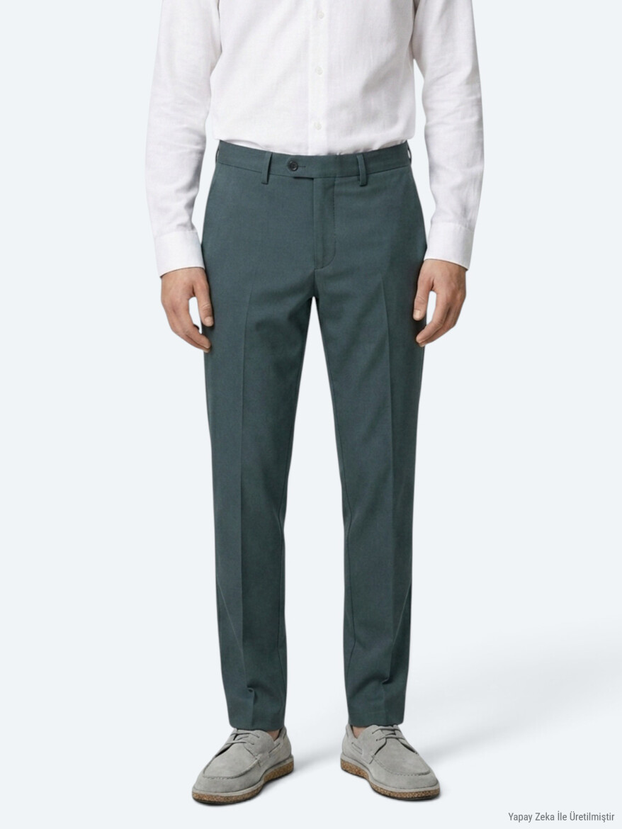 Khaki Weaving Regular Fit Casual Trousers - KİP
