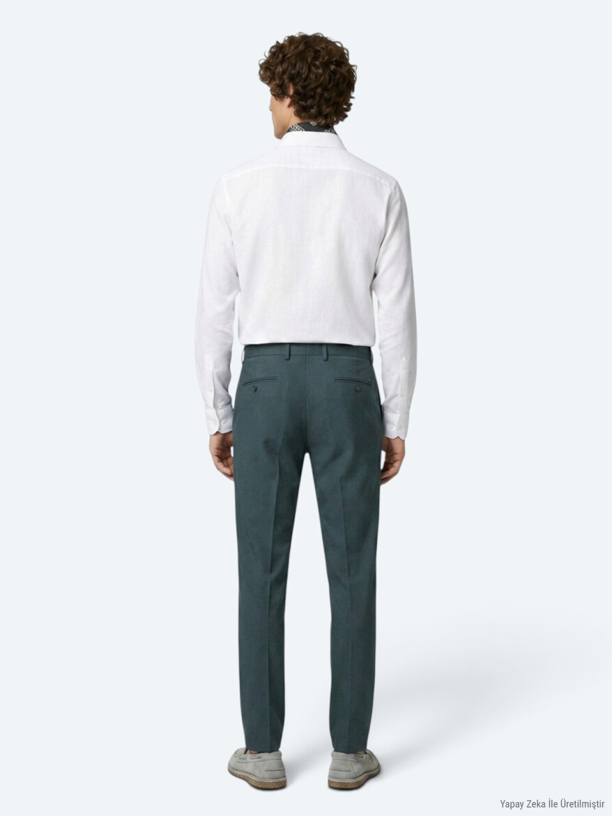 Khaki Weaving Regular Fit Casual Trousers - 5