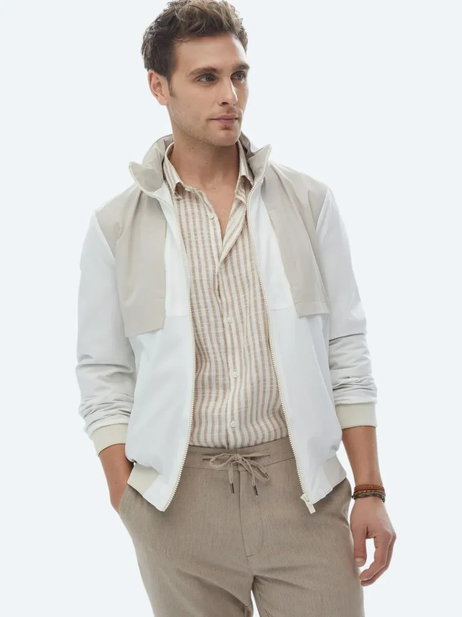 Kiremit Çizgili Regular Fit Dokuma Casual Pamuk Karışımlı Gömlek - 3