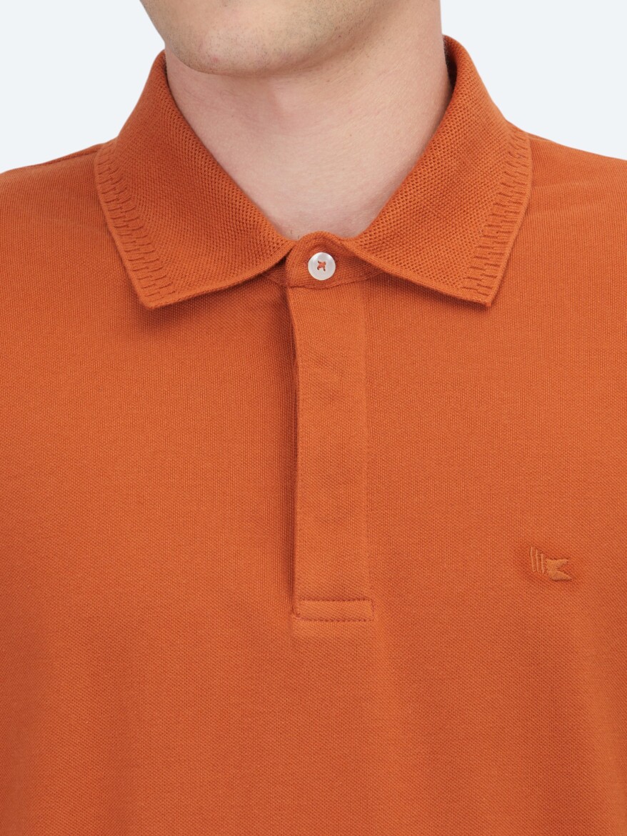 Kiremit Düz %100 Pamuk T-Shirt - 4