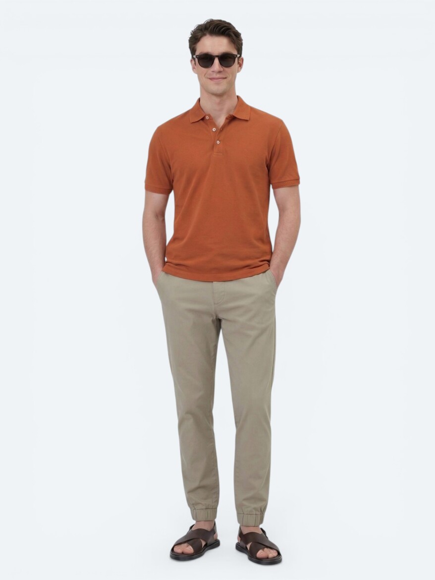 Kiremit Düz %100 Pamuk T-Shirt - KİP (1)