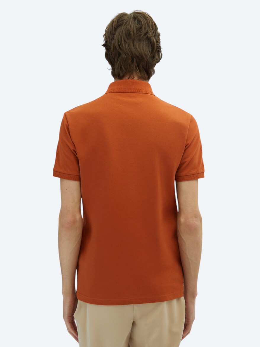 Kiremit Düz %100 Pamuk T-Shirt - 5