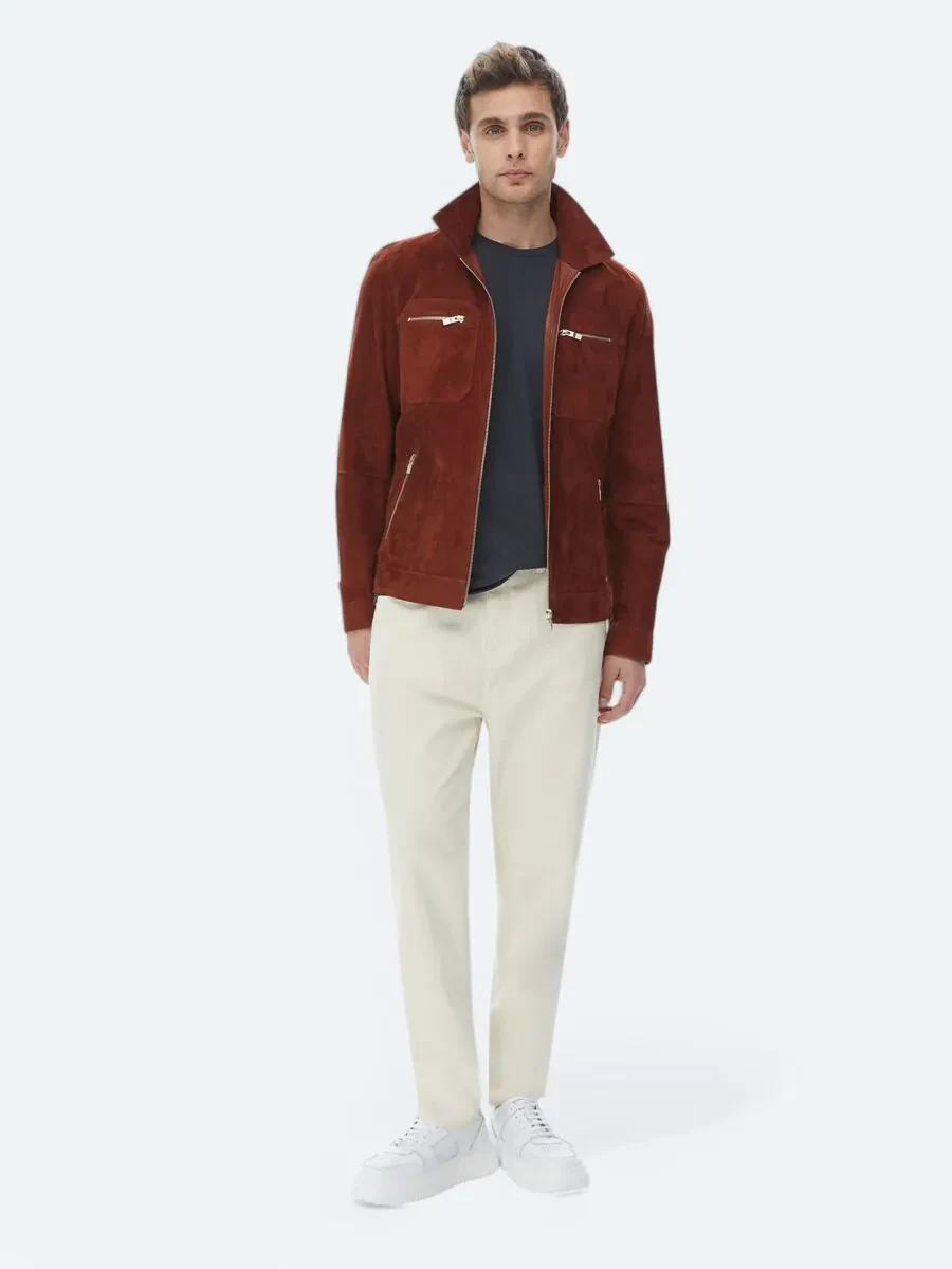 Kiremit Gömlek Yaka Smart Casual Deri Mont - 2